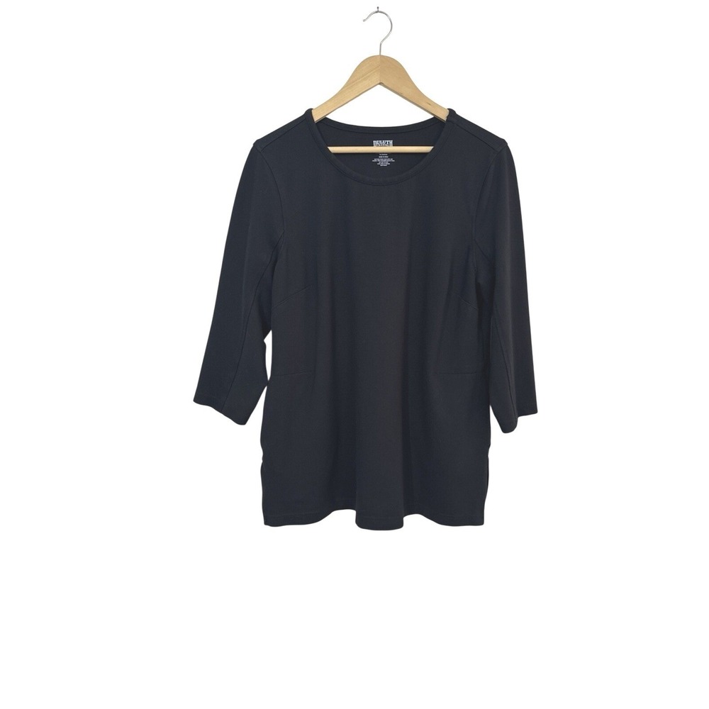 Duluth Trading Women's Crewneck Sweatshirt Large Black Pullover Pockets Athletic